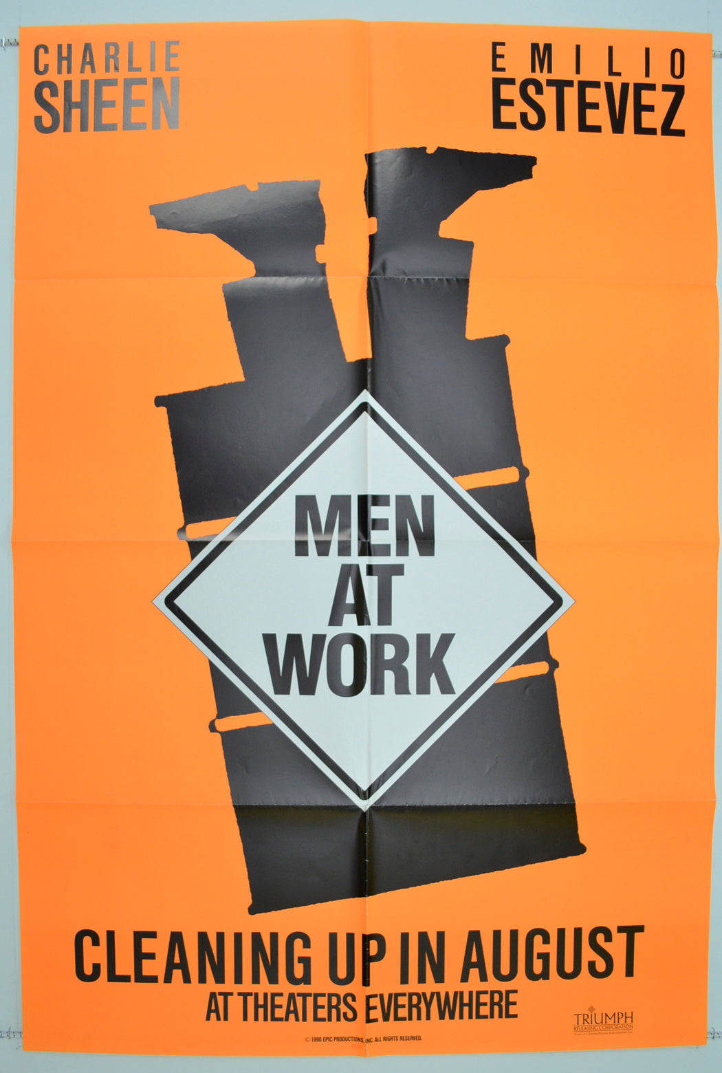 Men At Work  (Teaser / Advance Poster – Orange Version)  Original One Sheet Poster - Film Poster - Movie Poster 