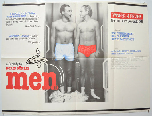 Men (a.k.a. Männer)(Winner of 4 Prizes 1986 German Film Awards ) Original Quad Poster - Film Poster - Movie Poster