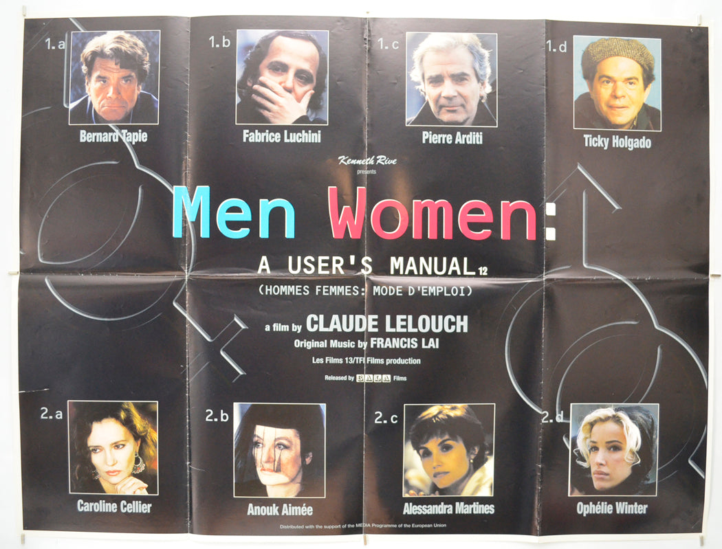 Men, Women, A User’s Manual (a.k.a. Hommes, femmes : mode d'emploi)  Original Quad Poster - Film Poster - Movie Poster