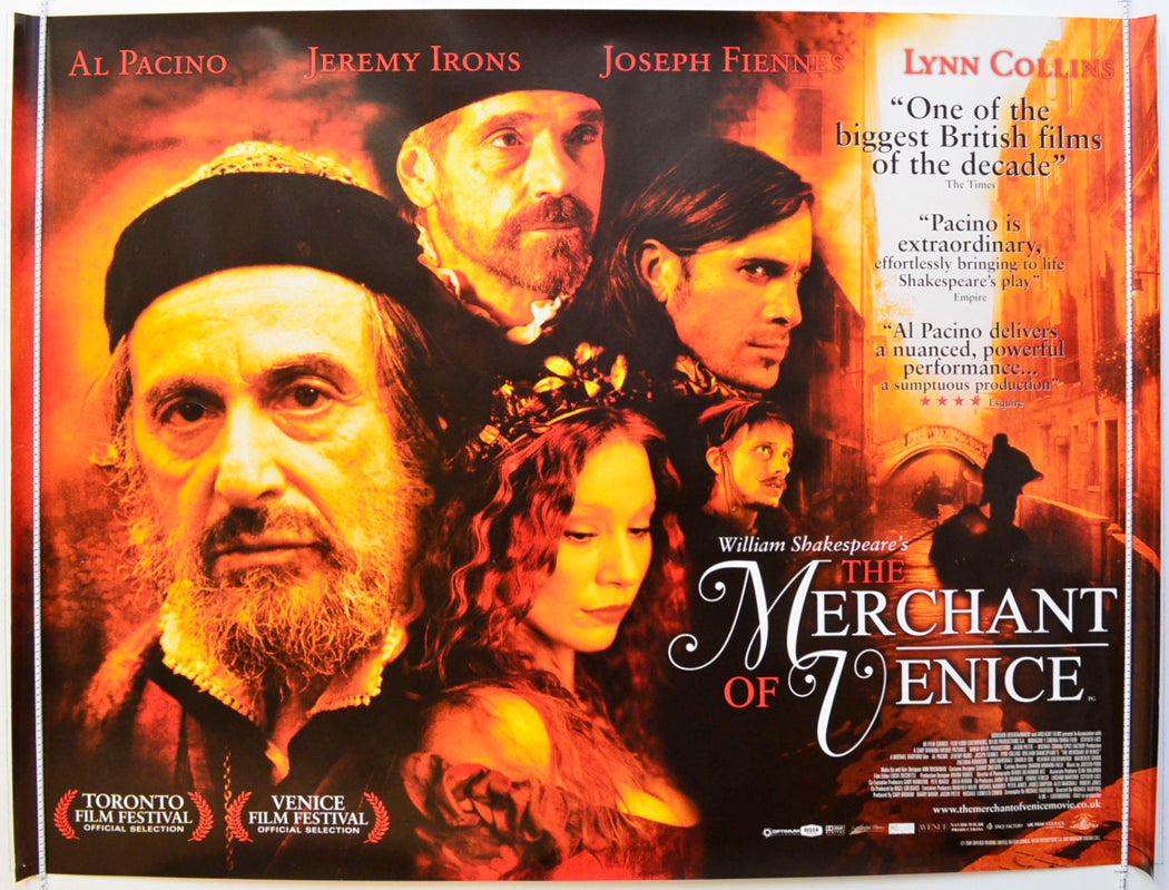 William Shakespeare's : The Merchant Of Venice Original British Quad Poster - Film Poster - Movie Poster 