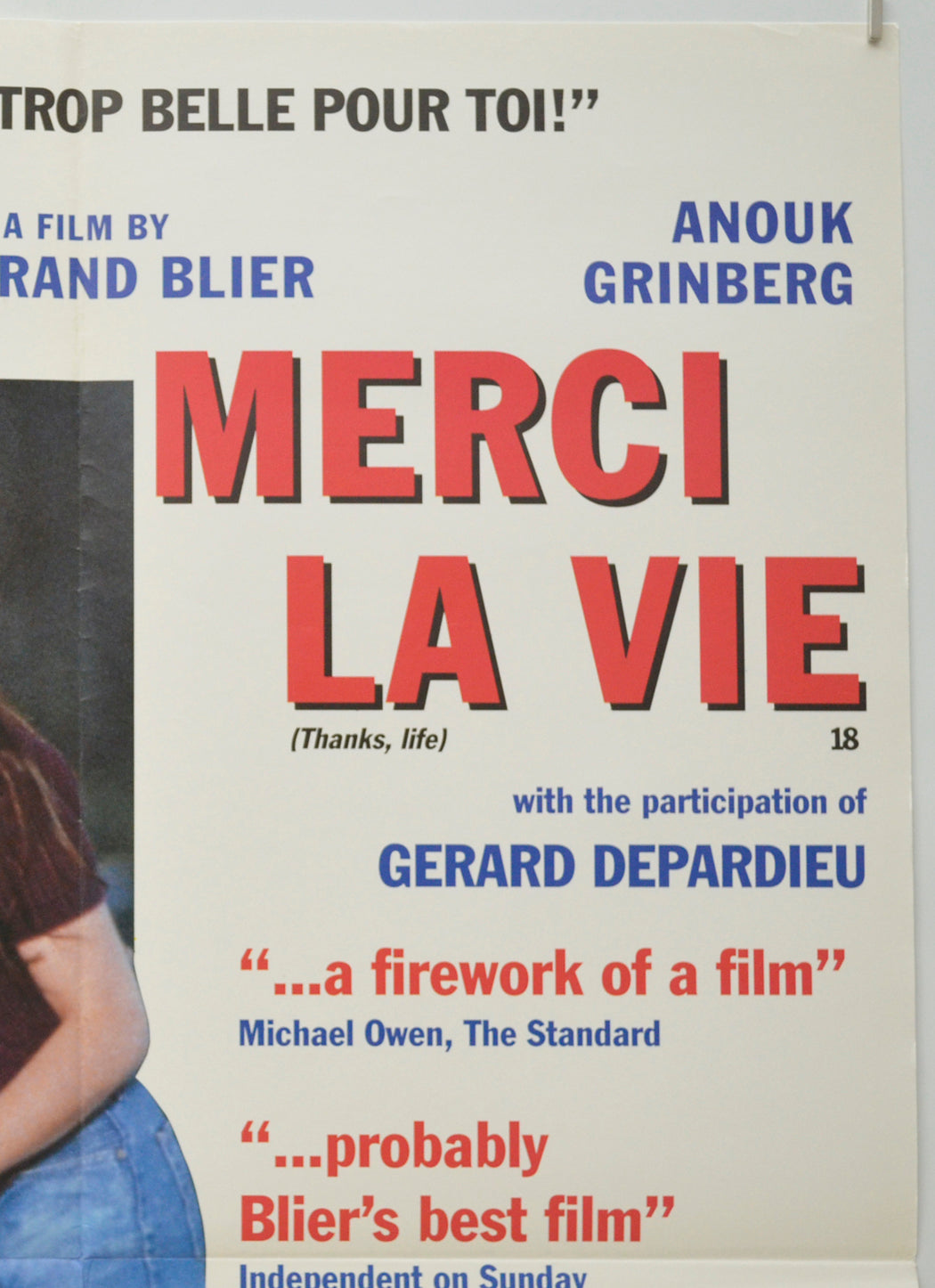 MERCI LA VIE (Top Right) Cinema Double Crown Movie Poster 