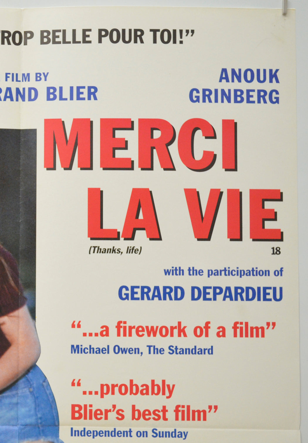 MERCI LA VIE (Top Right) Cinema Double Crown Movie Poster 