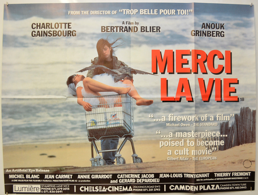 Merci La Vie (a.k.a. Thank You Life) Original Quad Poster - Film Poster - Movie Poster