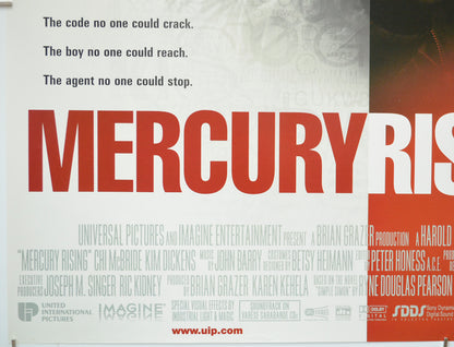 MERCURY RISING (Bottom Left) Cinema Quad Movie Poster 