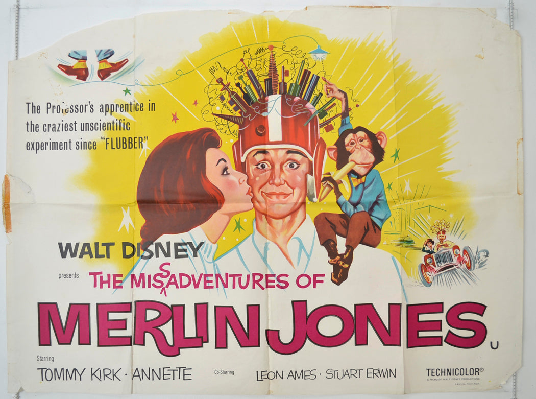 The Misadventures Of Merlin Jones   Original Quad Poster - Film Poster - Movie Poster 