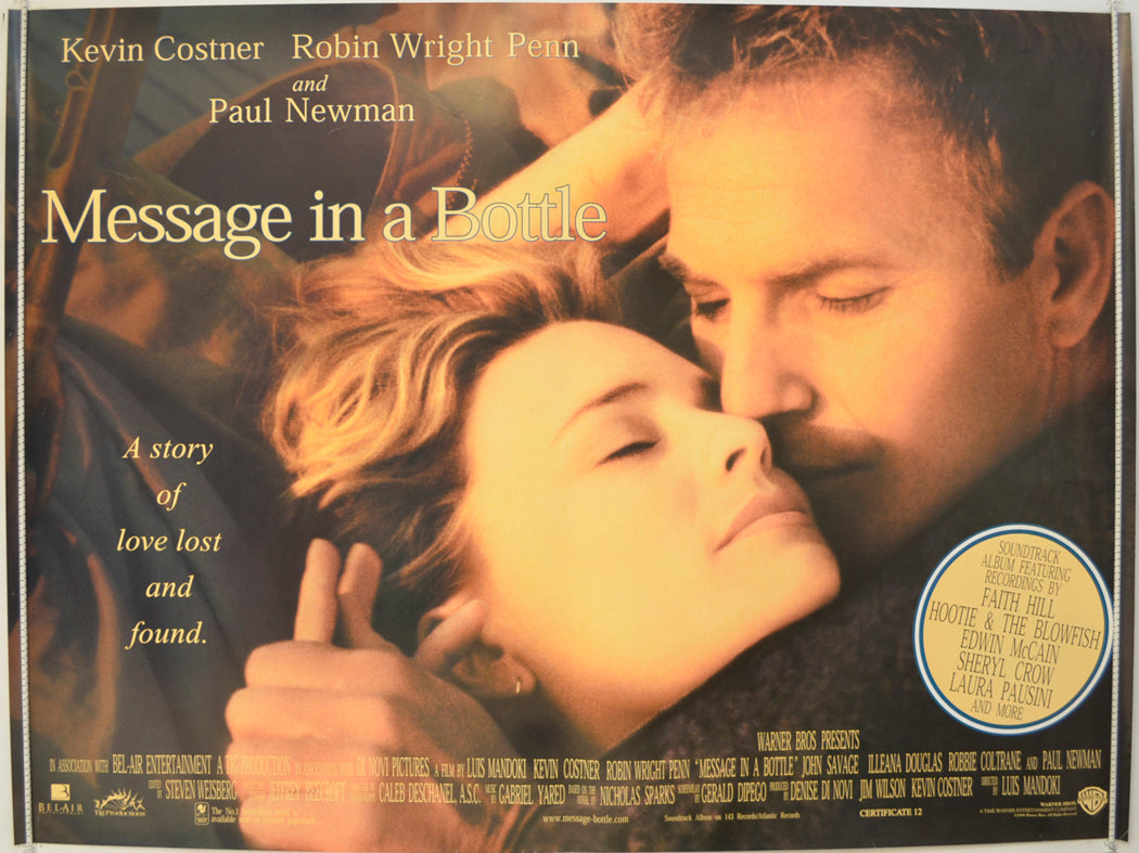 Message In A Bottle  Original Quad Poster - Film Poster - Movie Poster