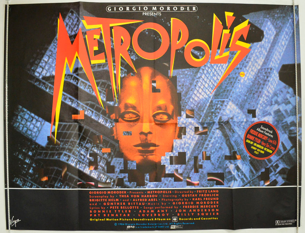 Metropolis  (1984 re-release Poster)   Original British Quad Poster - Film Poster - Movie Poster 