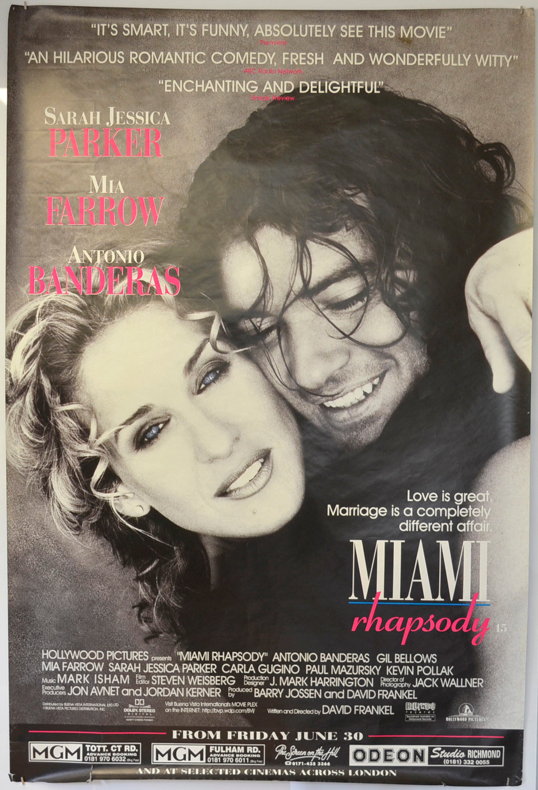 Miami Rhapsody  Original British 4 Sheet Poster  - Film Poster - Movie Poster