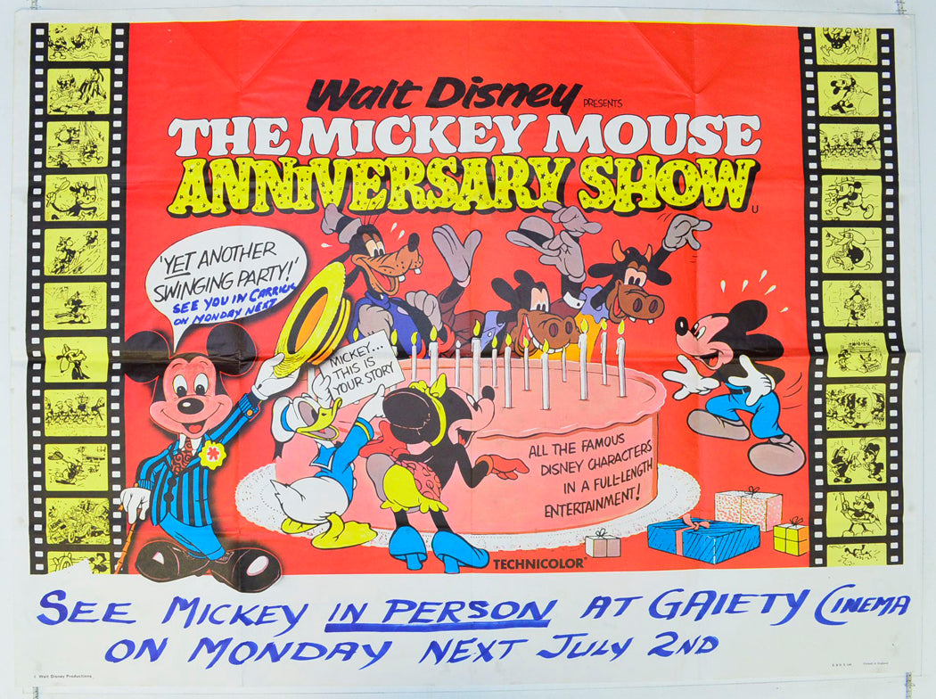 The Mickey Mouse Anniversary Show  Original British Quad Poster - Film Poster - Movie Poster