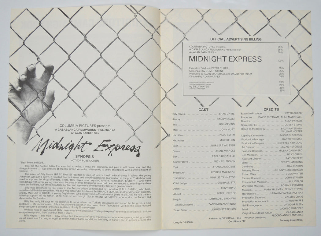 MIDNIGHT EXPRESS Cinema Exhibitors Campaign Pressbook - INSIDE 