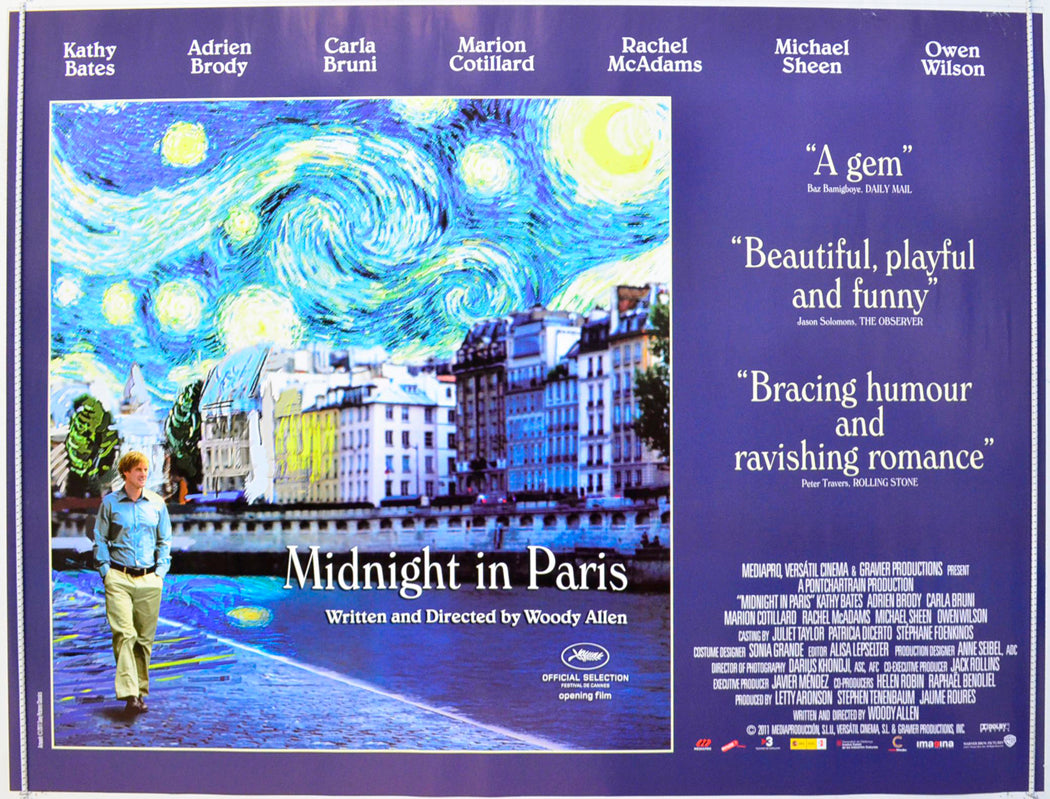 Midnight In Paris Original British Quad Poster Film Poster Movie midnight-in-paris-original-british-quad-poster-film-poster-movie