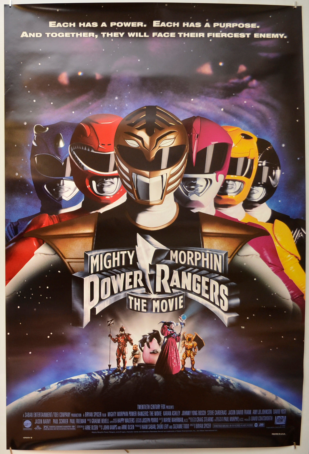 Mighty Morphin Power Rangers  (Version D) Original One Sheet Poster - Film Poster - Movie Poster  