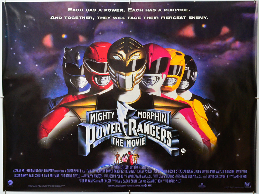 Mighty Morphin Power Rangers - Original Quad Poster - Film Poster - Movie Poster