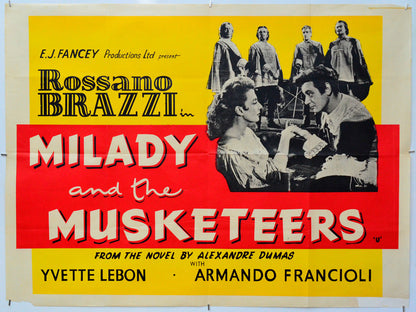 Milady And The Musketeers - Original Quad Poster - Film Poster - Movie Poster