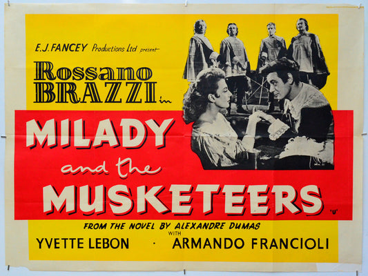 Milady And The Musketeers - Original Quad Poster - Film Poster - Movie Poster