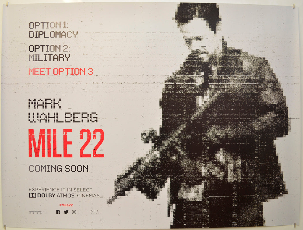 Mile 22 (Teaser / Advance Version)  Original Quad Poster - Film Poster - Movie Poster