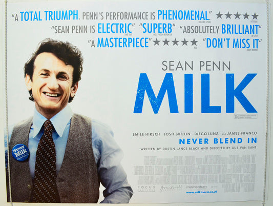 Milk  Original British Quad Poster - Film Poster - Movie Poster