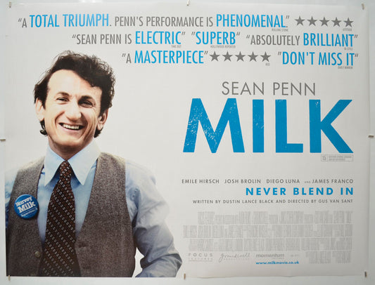 Milk Original Quad Poster - Film Poster - Movie Poster