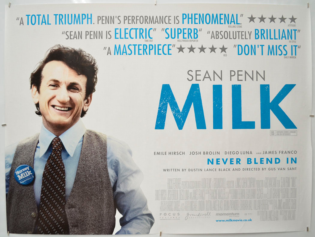 Milk Original Quad Poster - Film Poster - Movie Poster