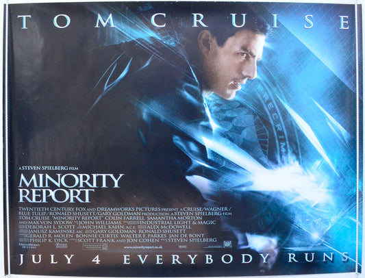 Minority Report  Original British Quad Poster - Film Poster - Movie Poster 