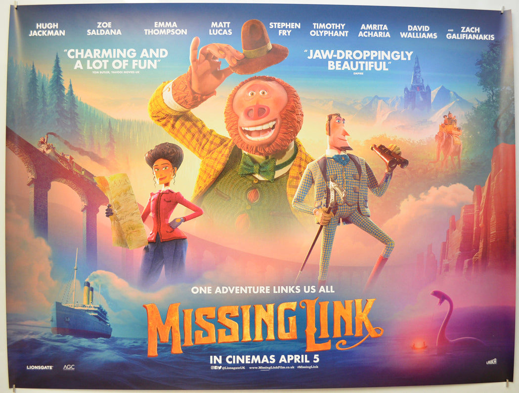 Missing Link (Reviews Version)  Original Quad Poster - Film Poster - Movie Poster