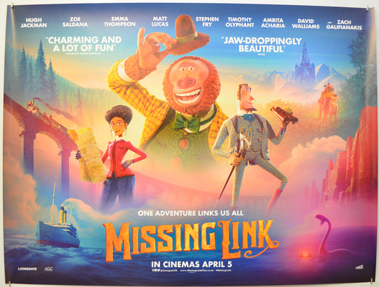 Missing Link (Reviews Version)  Original Quad Poster - Film Poster - Movie Poster