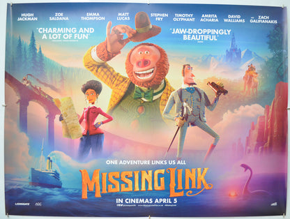 Missing Link (Reviews Version)  Original Quad Poster - Film Poster - Movie Poster  