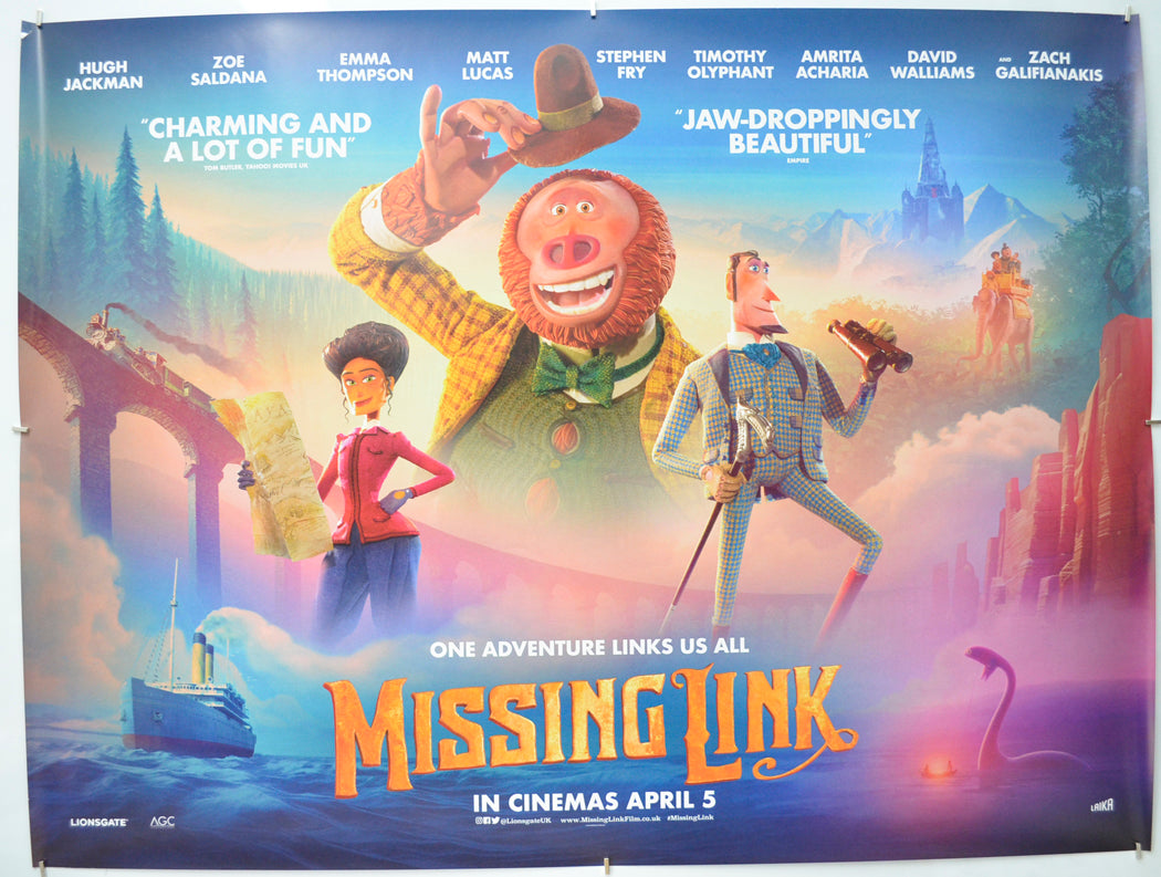 Missing Link (Reviews Version)  Original Quad Poster - Film Poster - Movie Poster  