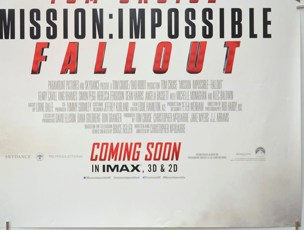 MISSION IMPOSSIBLE: FALLOUT (Bottom Right) Cinema Quad Movie Poster 