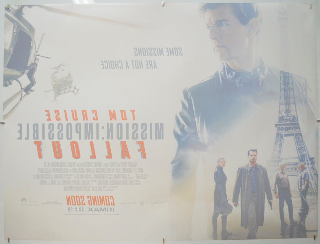 Mission Impossible: Fallout (Back) Cinema Quad Movie Poster 