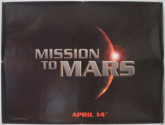 Mission To Mars (Teaser / Advance Version)Original Quad Poster - Film Poster - Movie Poster