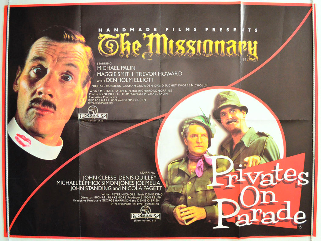 The Missionary / Privates On Parade  (Double Bill)   Original British Quad Poster - Film Poster - Movie Poster 