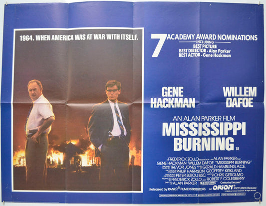 Mississippi Burning Original Quad Poster - Film Poster - Movie Poster