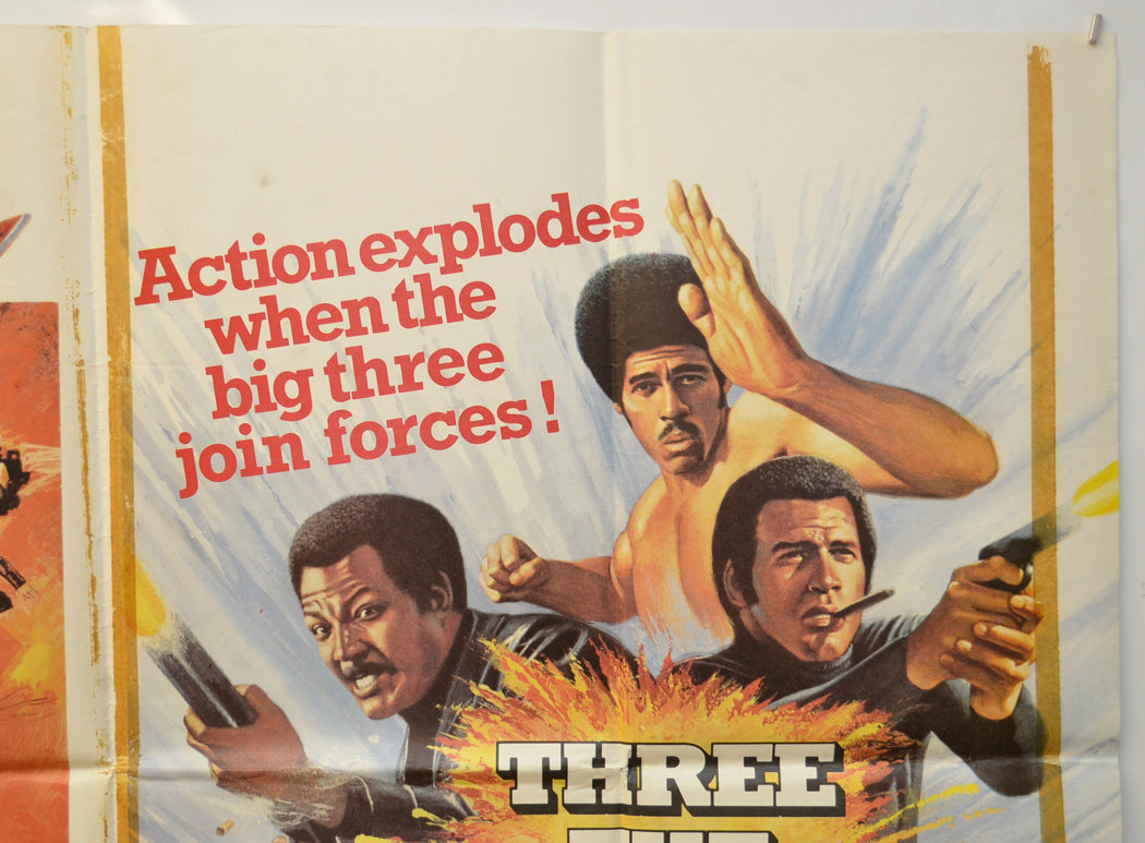 MITCHELL / THREE THE HARD WAY (Top Right) Cinema Quad Movie Poster 