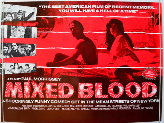 Mixed Blood  (a.k.a. Cocaïne)   Original British Quad Poster - Film Poster - Movie Poster 