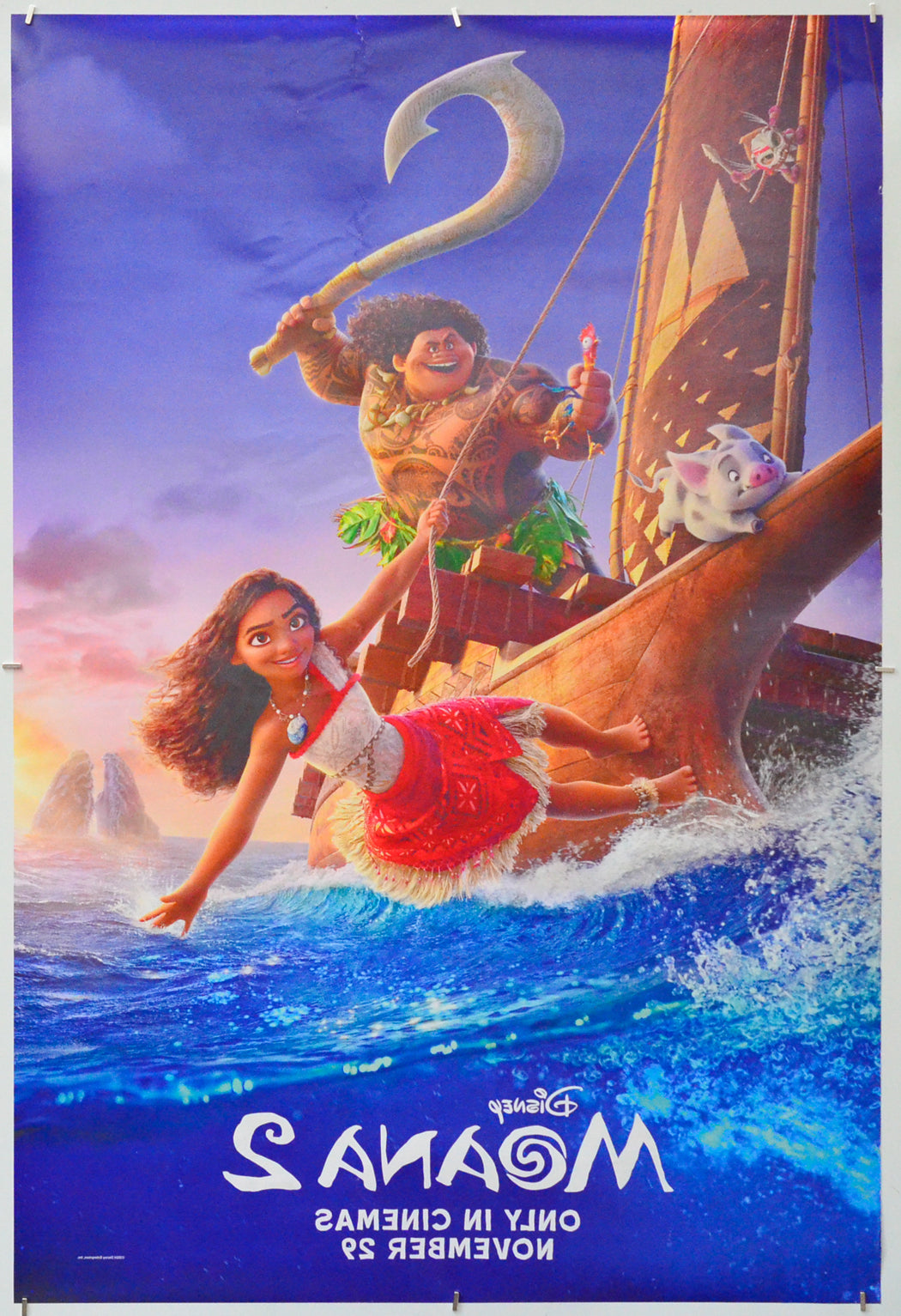 Moana 2 (Back) Cinema One Sheet Movie Poster 