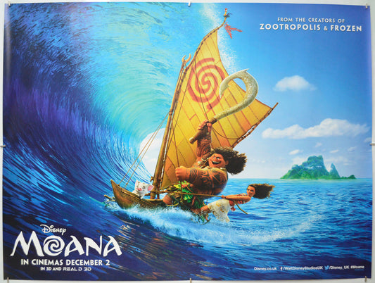 Moana - Original Quad Poster - Film Poster - Movie Poster