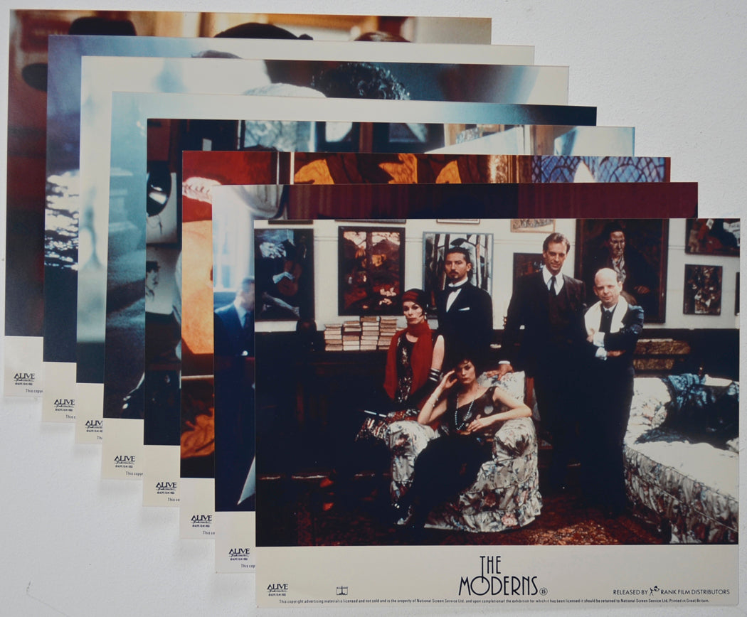 THE MODERNS (Full View) Cinema Set of Colour FOH Stills / Lobby Cards  