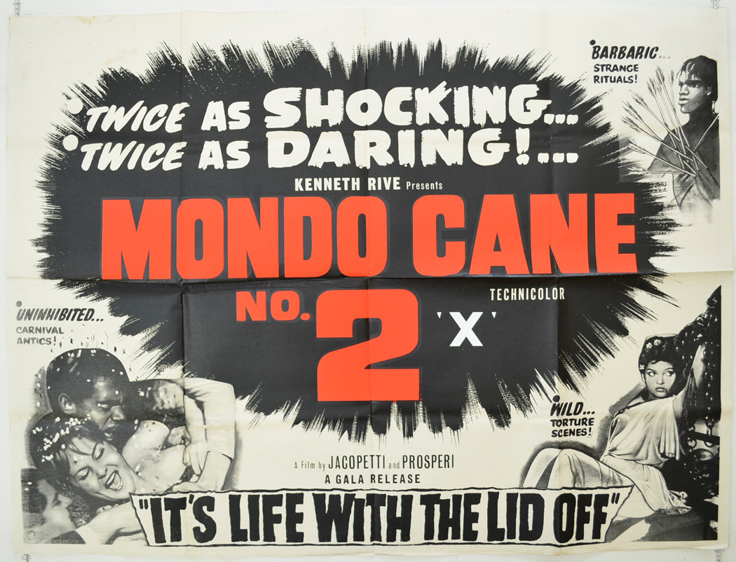 Mondo Cane No. 2  (a.k.a. Mondo Pazzo)  Original Quad Poster - Film Poster - Movie Poster 