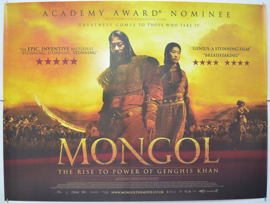 Mongol : The Rise To Power Of Genghis Khan (Reviews Version) Original Quad Poster - Film Poster - Movie Poster