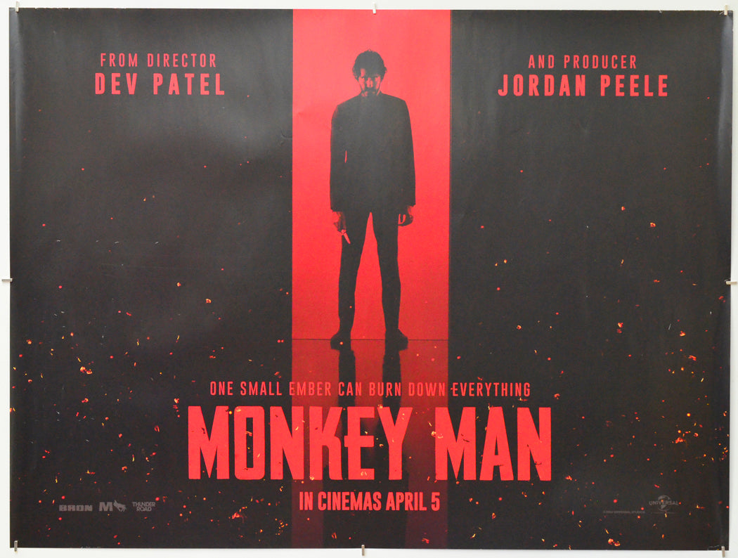 Monkey Man - Original Quad Poster - Film Poster - Movie Poster
