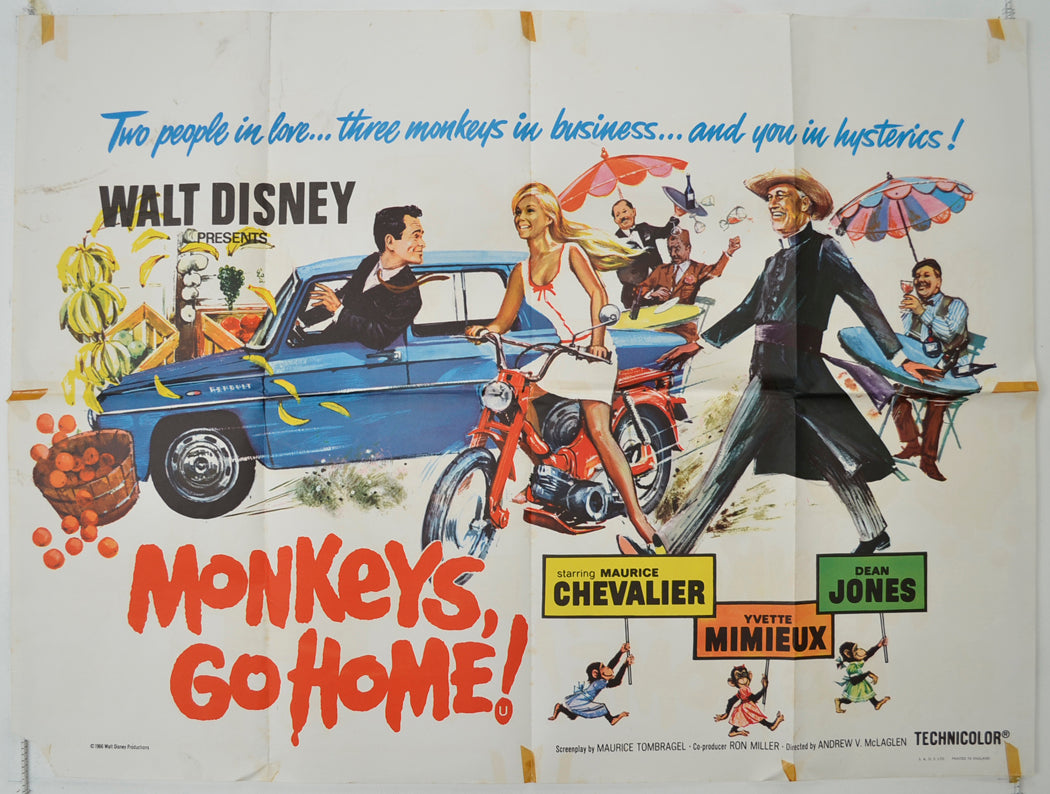 Monkeys Go Home   Original Quad Poster - Film Poster - Movie Poster 