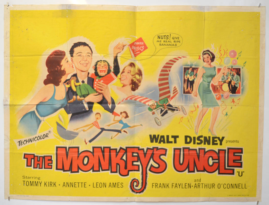 The Monkey's Uncle Original Quad Poster - Film Poster - Movie Poster