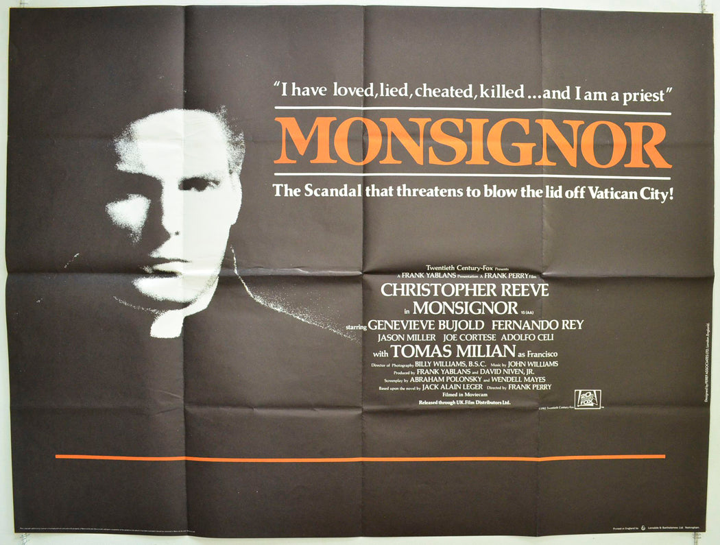 Monsignor Original British Quad Poster - Film Poster - Movie Poster 