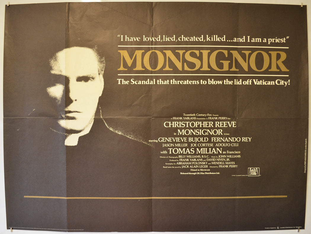 Monsignor  Original Quad Poster - Film Poster - Movie Poster