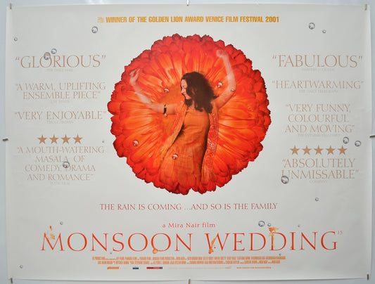 Monsoon Wedding (Reviews Version) - Original Quad Poster - Film Poster - Movie Poster