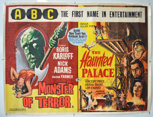 Monster Of Terror / The Haunted Palace (Double Bill) Original Quad Poster - Film Poster - Movie Poster