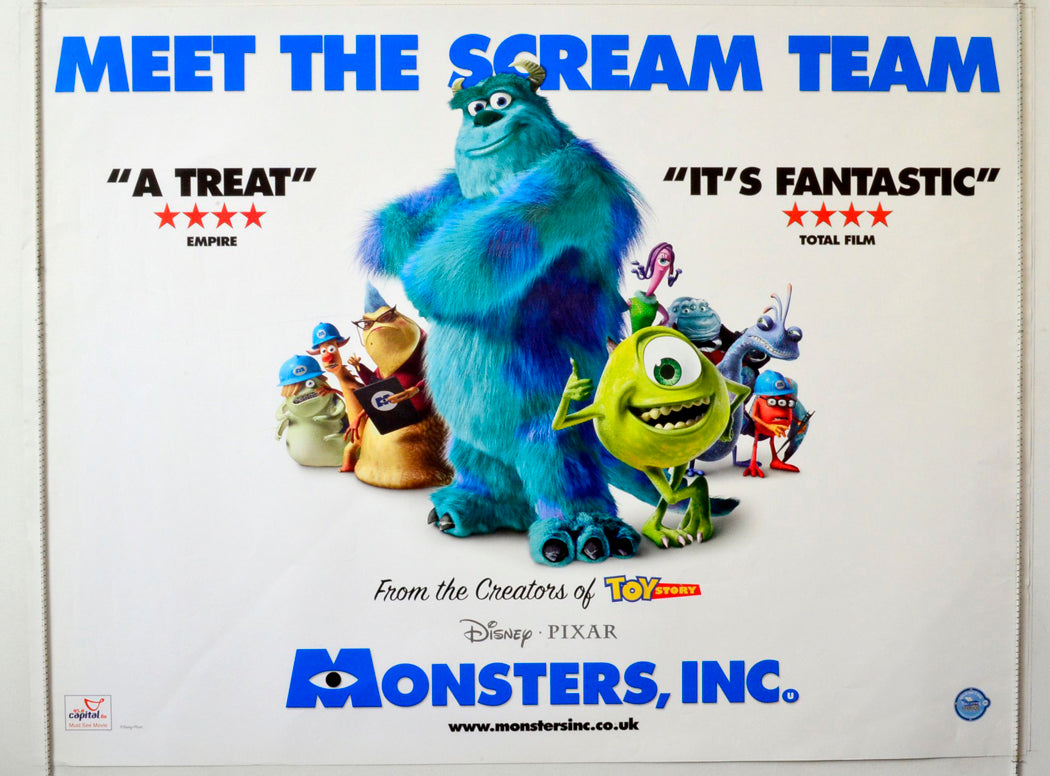 Monsters Inc  (Teaser / Advance Version)   Original British Quad Poster - Movie Poster