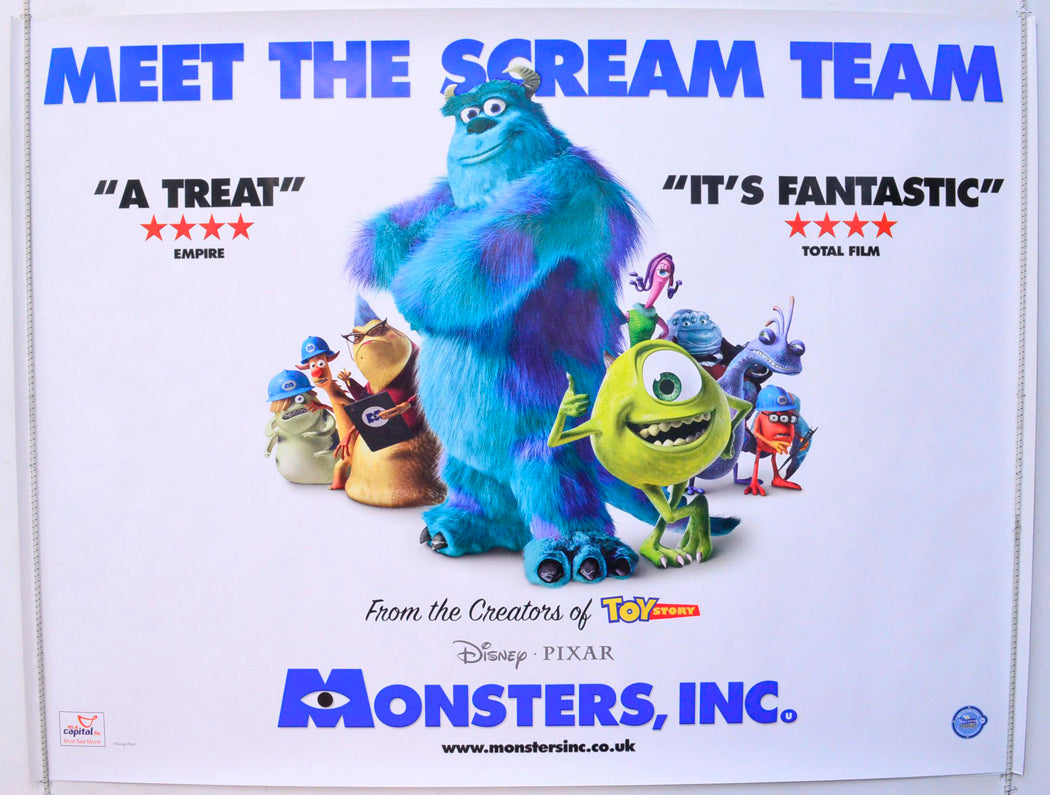 Monsters Inc  (Teaser / Advance Version)   Original British Quad Poster - Film Poster - Movie Poster 