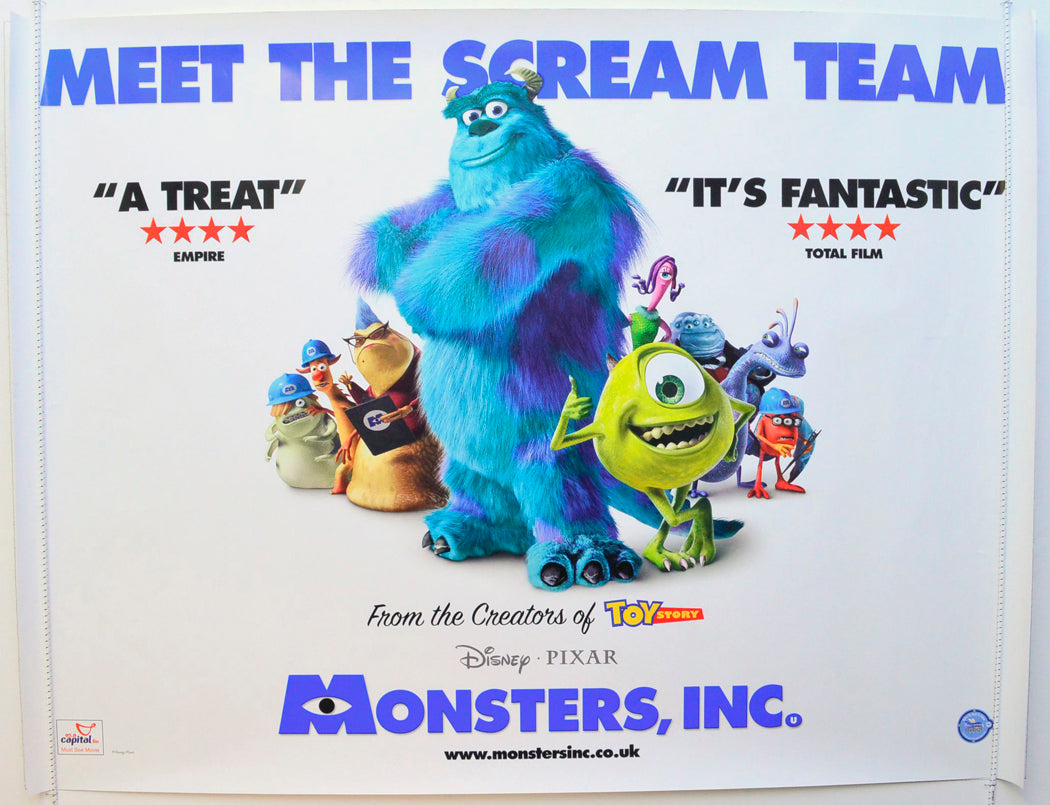 Monsters Inc  (Teaser / Advance Version)   Original British Quad Poster - Film Poster - Movie Poster 